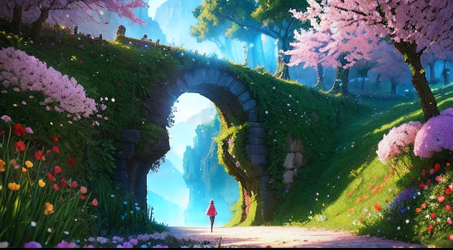 pixel game,scenography,fantastical scenes,a paradise,roses all around, Pixel art #pixelart