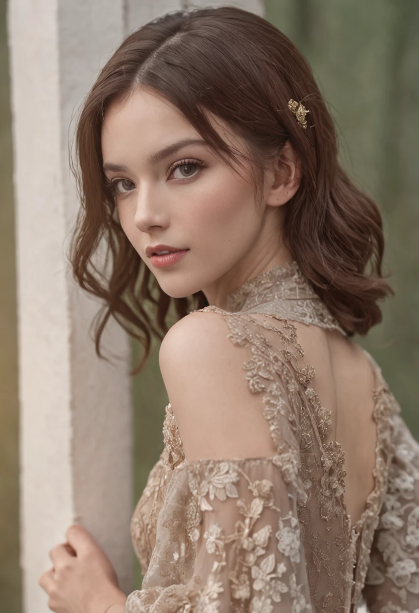 best quality, masterpiece, high resolution, 1girl, beautiful and perfect face, bob cut, maxi dress, intricate detailed, cinematic feel, 8k, extremely detailed