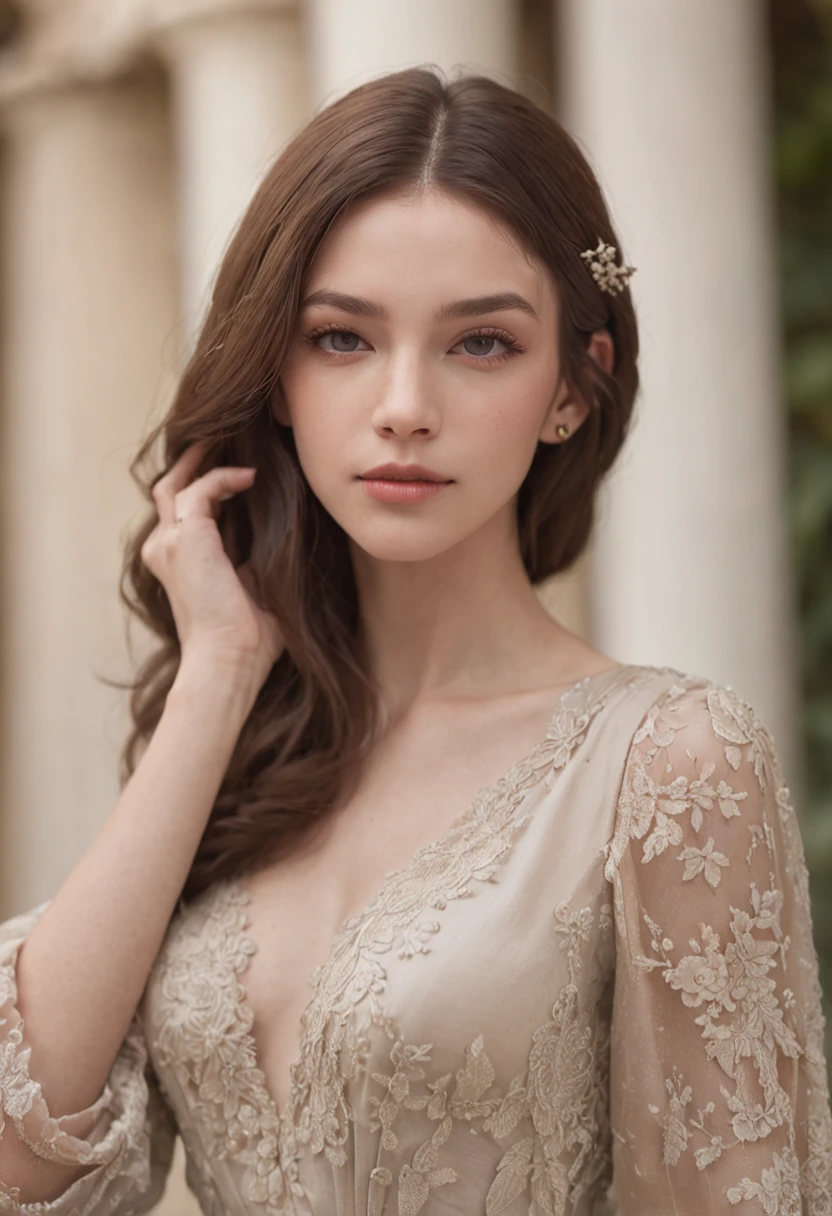 best quality, masterpiece, high resolution, 1girl, beautiful and perfect face, bob cut, maxi dress, intricate detailed, cinematic feel, 8k, extremely detailed