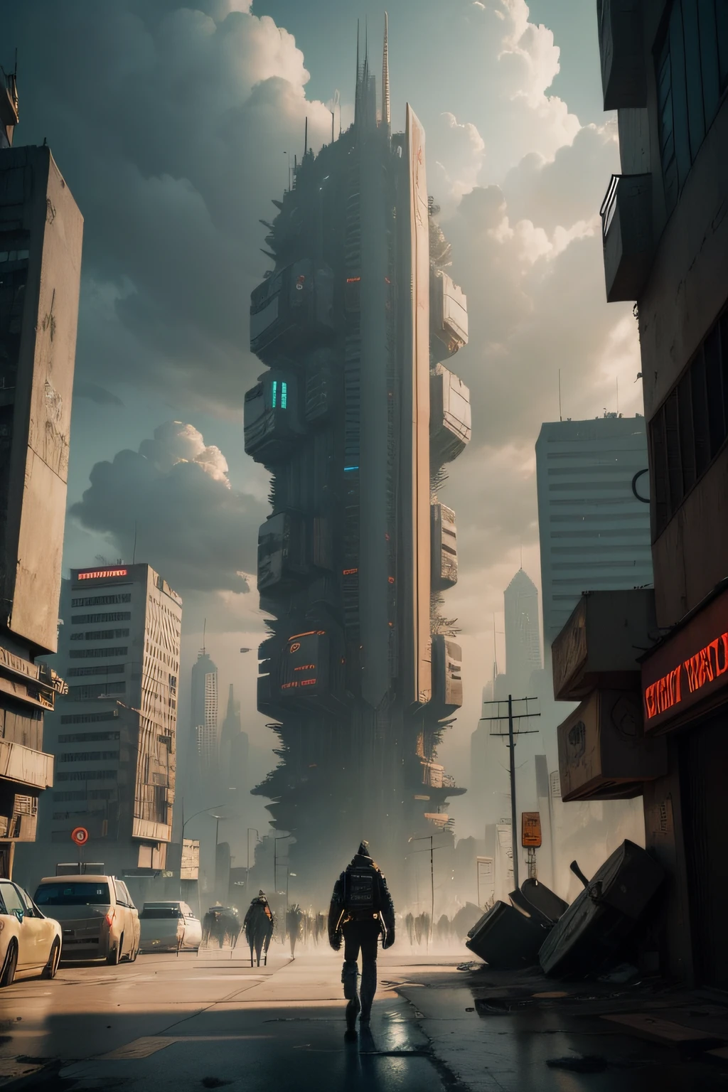 At the end of the video, You can show an image of the incomplete tower, com pessoas espalhadas por toda a terra.
There is a picture of a city street with a lot of buildings, digital concept art of dystopian, Cidade Cyberpunk Suja, cyberpunk apocalyptic city, post - apocalyptic city streets, cidade cyberpunk abandonada, dystopian scifi apocalypse, Dystopian Cyberpunk City, Dark Cyberpunk Metropolis, Cidade da Fantasia Sombria, dire cyberpunk city, apocalyptic city, Wrecked City, arte de fantasia sombria cyberpunk, Cidade futurista escura, Rua Cyberpunk, 1 man on the last foot, better ratio
INFO
Size
2048X1136