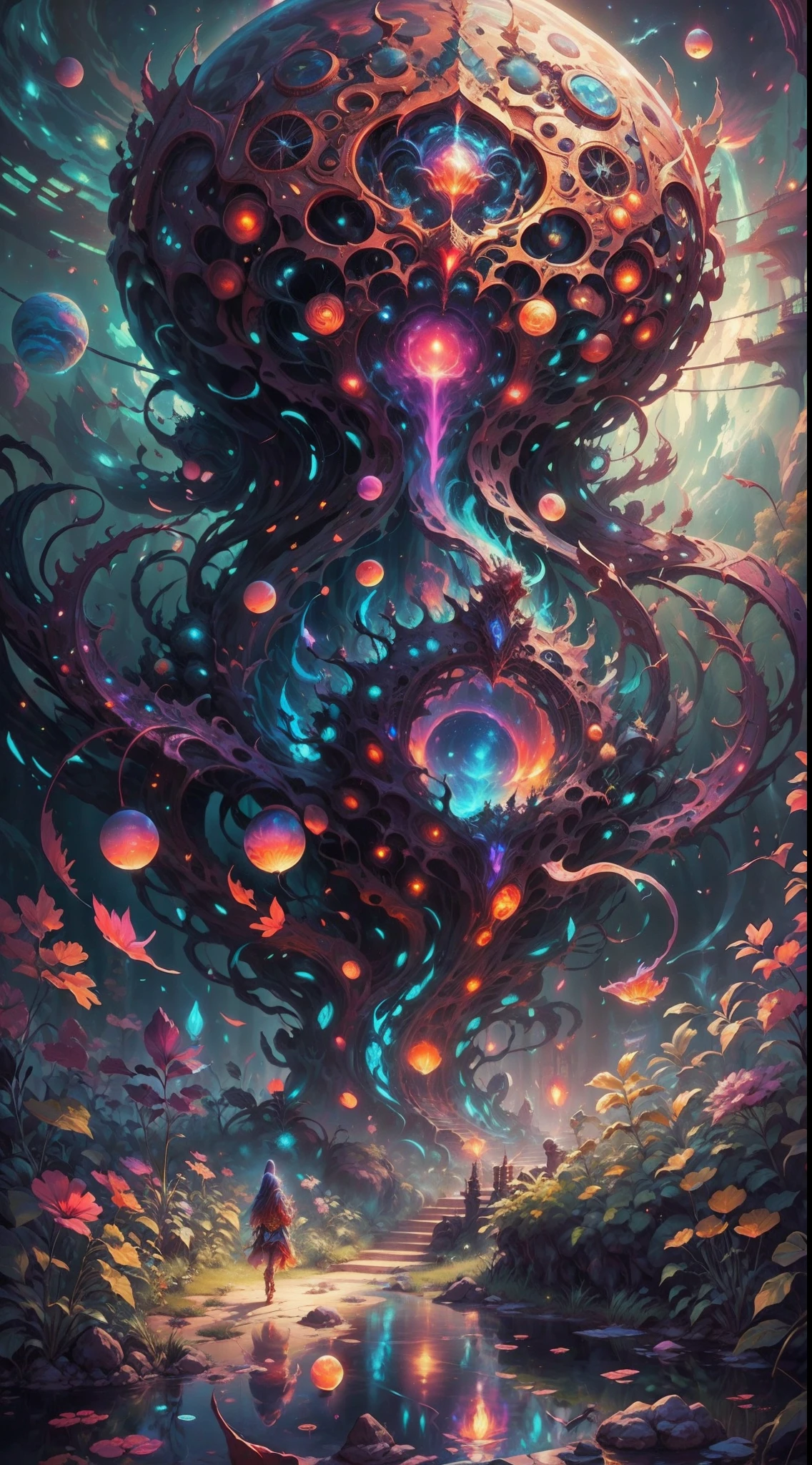 Thrilling dreams， ultra-realistic realism， abstracted， psychedelia, tmasterpiece，PsyAI, （tmasterpiece，best qualtiy：1.2），illustration，8k wallpaper，Dazzle，（Portals：1.1），（Otherworldly creatures：1.2），（magic energy：1.1），（floating debris：1.05），(glowing third eye:1.1), (strong lights:1.05), (illumination:1.05), (fantasy:1.15), (hyper realisitc:1.1), (mistic:1.05), (intriguing:1.05), (Ethereal:1.08), (mistic:1.1), (cosmic:1.05), (interdimensional:1.1), (unearthly:1.05), (spellbinding:1.1), (Unforgettable:1.05), (Fantasy art: 1.1)，（number art：1.05），（magic realism：1.08），（Epic：1.1），（concept-art：1.05），（highly  detailed：1.1），（cinematic ligh：1.05），（ultra-realistic realism：1.05），（mistic：1.05），（astounding：1.1），（andrey surnov：1.05），（mind bending：1.1），（big breasts enchanting：1.05），（Unbelievable：1.05），（otherworldly landscapes：1.1），（breath-taking：1.05 ), (incredulous:1.05), (portal opening:1.05)