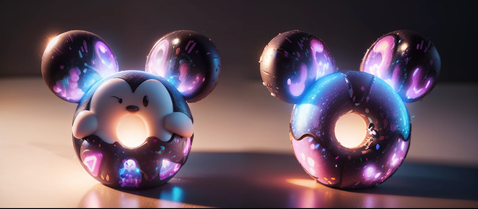 Lovely Mickey, Donut styling,Middle cutout,Isometric view of cute kawaii keyboard, lighting particle, Dynamic light effects, A futuristic, incredibily detailed, Hyper-Resolution,Cute detailed digital art,Stylized 3D rendering,3D Rendering Character Art 8K,lovely digital painting,,Super detailed rendering