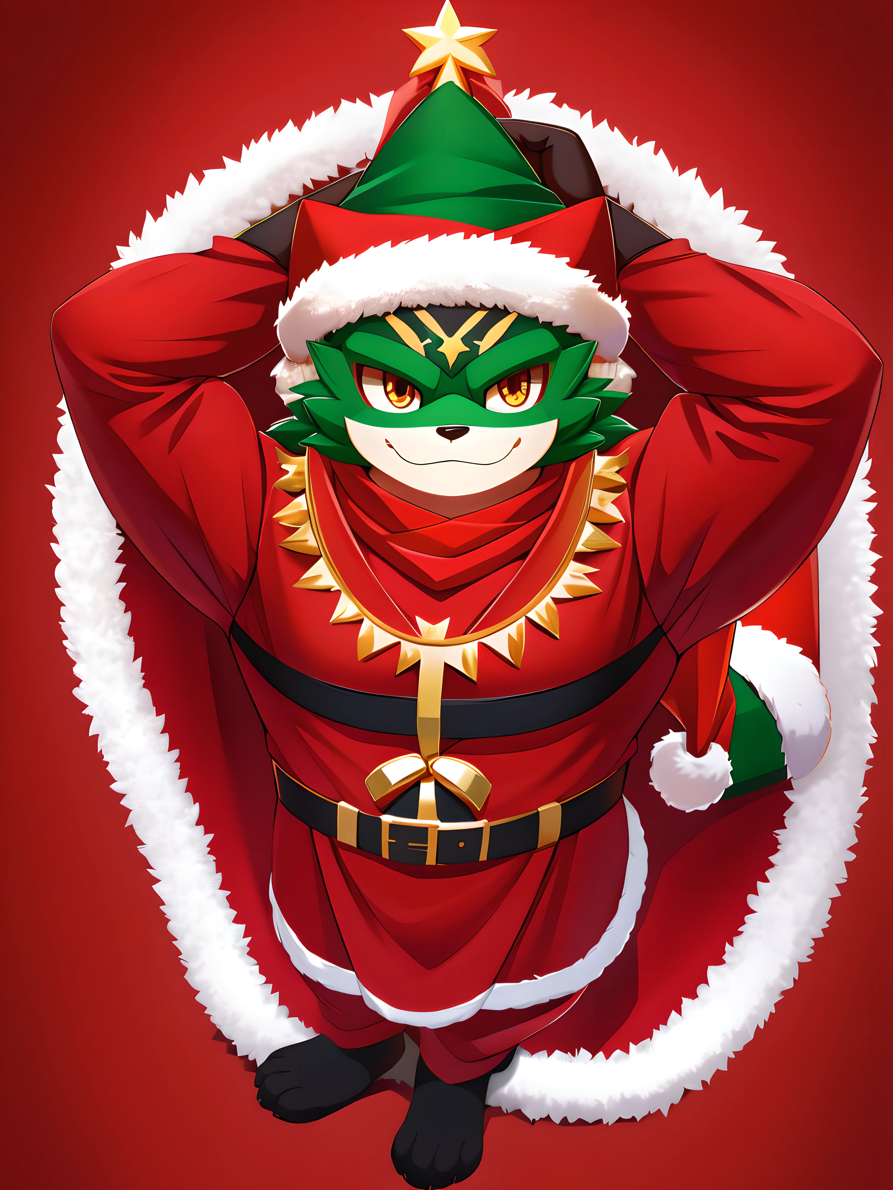 超A high resolution, NFFSW, Best-aesthetic, Best quality, masutepiece, Flat avatar, Impeccable,Animal heads,drak,Personal,Positive,Christmas,detailed full body,leges,No background,Remove the background