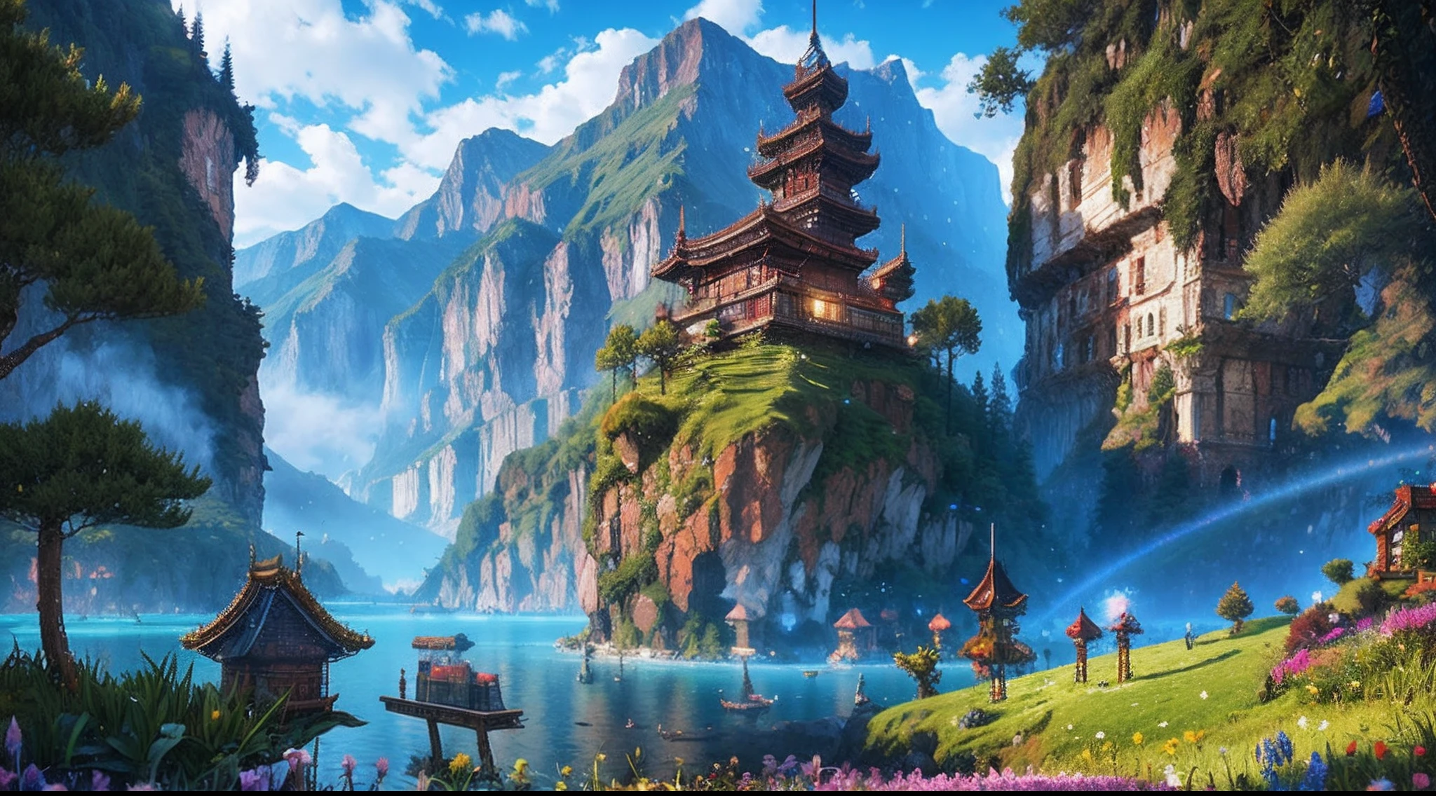 pixel game，scenography，fantastical scenes，hell， Pixel art #pixelart