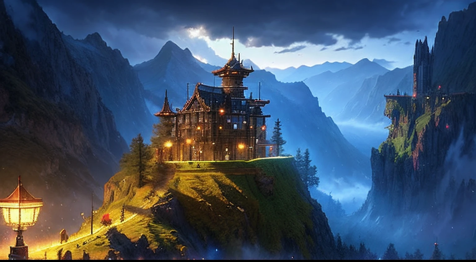 pixel game,scenography,fantastical scenes,hell,magma,gloomy castle,cold shades, Pixel art #pixelart