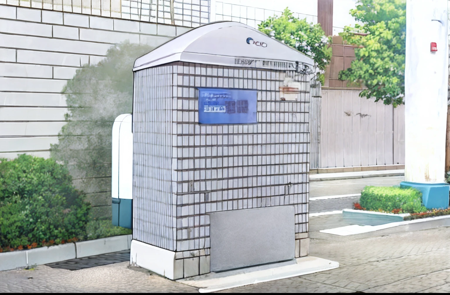 public restroom Anime Background Toilet outside