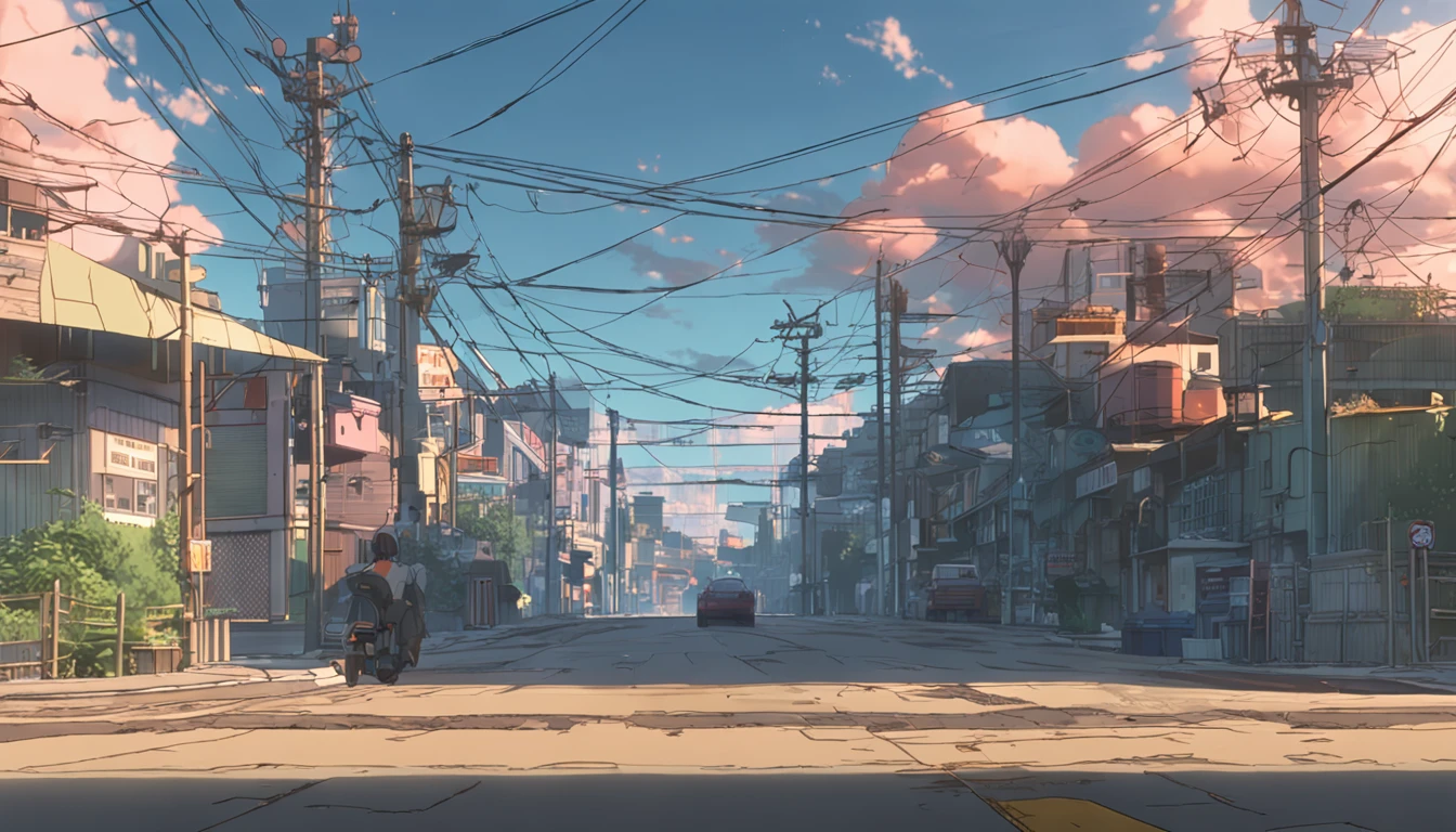 by makoto shinkai and ghibli studio, outlined silhouettes, Dramatic Lighting, Highly detailed, Incredible quality, Trending on ArtStation, masutepiece, 8K、nightfall、unmanned