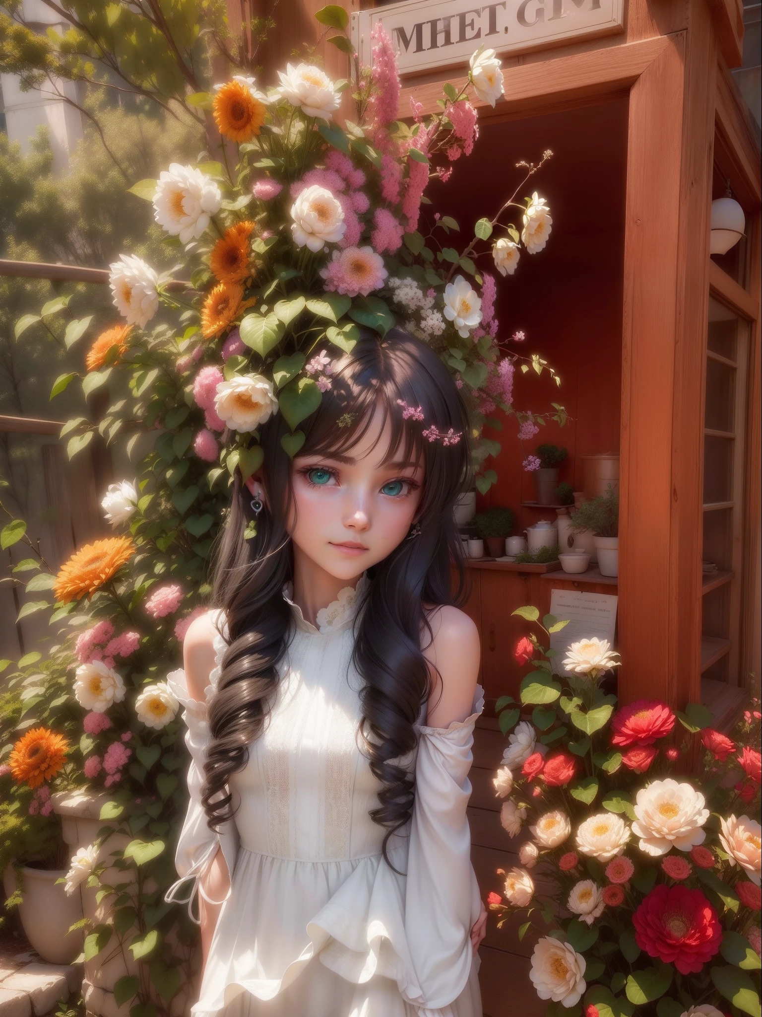 girl, very thin, delicate, sad, green eyes, long white dress, Girl's dress, blond hair, 12 years old, (RAW photo)(8k UHD)(DSLR)(soft lighting)(high quality)(filmic grain) (Fujifilm XT3)(master piece, full body, Highest Quality, Photorealistic, Highly Detailed, Octane Rendering, Unreal Engine, HD 8K, Soft Cinematic Lighting, Hyper Detailed, Hyper Realistic Skin Texture, Best Quality, Ultra High Resolution, Tones smooth, Look at the viewer, realistic 3d anime)(12 year old girl)(Mushoku Tensei Sylph body)(very small breast)(human)(platinum blonde hair;;)(green eyes)(soft gaze)(soft smile )(((White thin fabric dress)))(((delicate dress)))(((long dress)))(long hair)(very thin)(((human ear)))