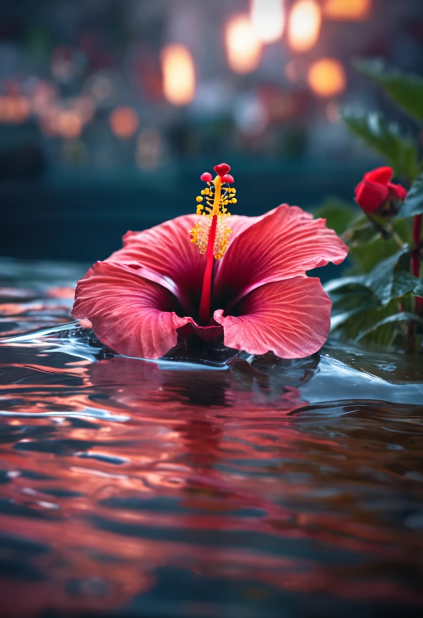 Hibiscus out of the water