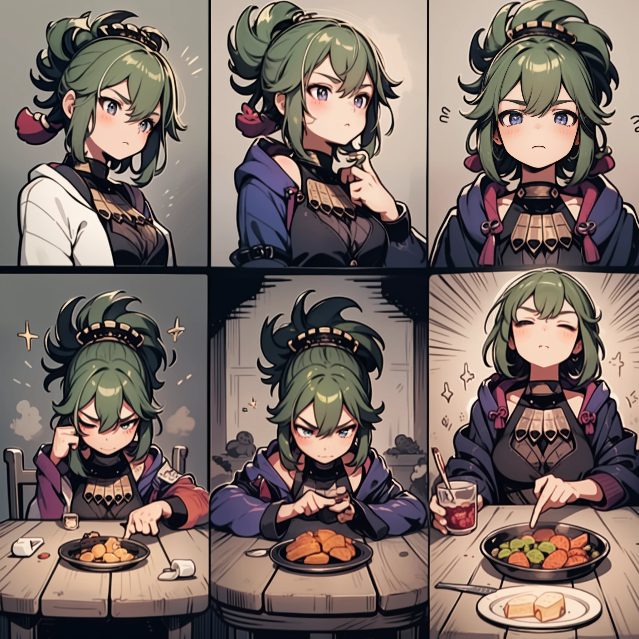 1 Cute Girl，9 tables，9 poses and expressions，Different emotions，10