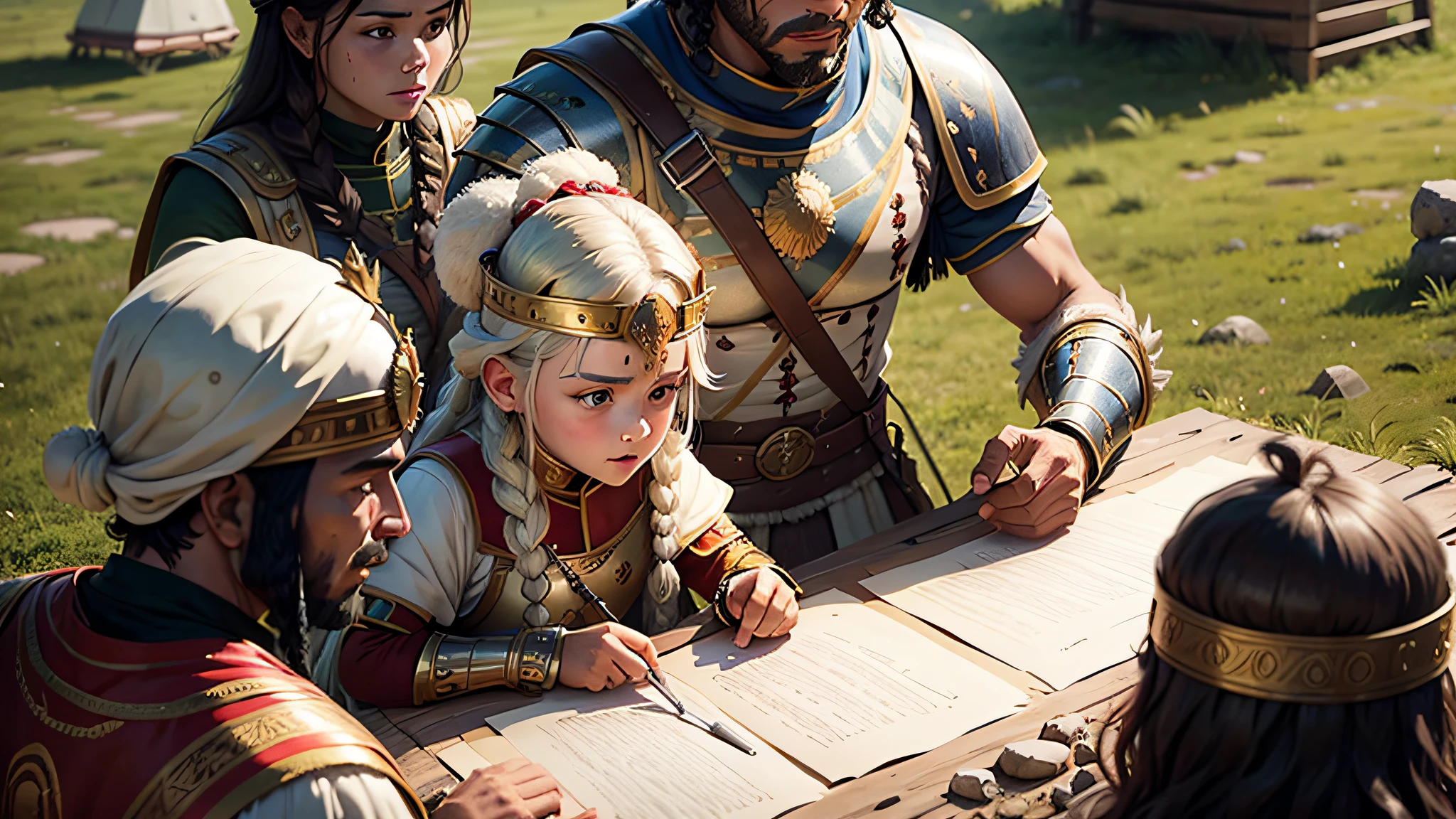 Roman soldiers making a camp --auto