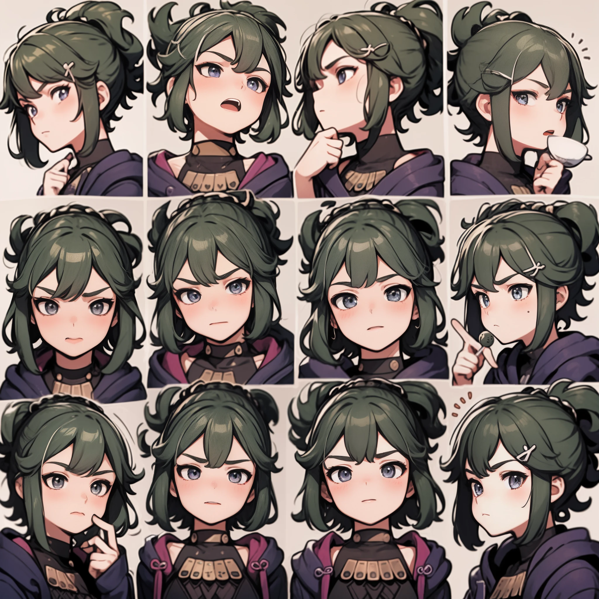 1 Cute Girl,9 tables,9 poses and expressions,Different emotions,10