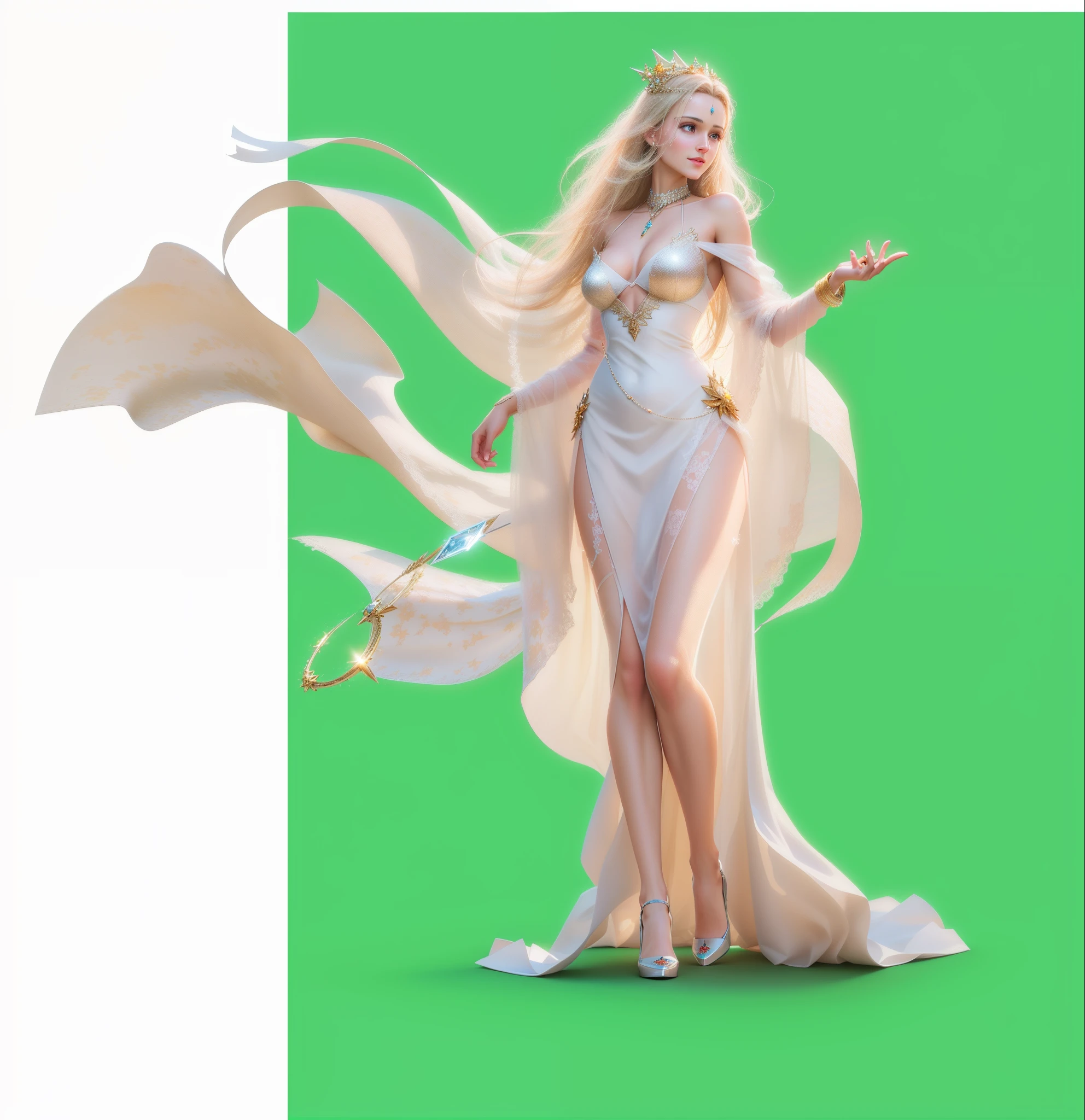(professional 3d render:1.3) af (Realistic:1.3) most beautiful artwork photo in the world,A woman in a white dress and a long white dress,full body 8k unity render, action shot, skin pore,(Highly detailed:1.4), Digital painting, rendering by octane, art stations, concept-art, smooth, Sharp focus, illustration, Art germ, (Global illumination, Studio light, volumettic light),cinematic photogtaphy,Apply vertically to the whole body,poster for,Light smile,bead necklace,Bokeh,Verism,Cinematic lighting,Ray tracing,reflective light,shadowing,Anatomically correct,Textured skin,Super detail,highly details,High quality,Masterpiece,retinas,ccurate,Awards received,Best quality,A high resolution。