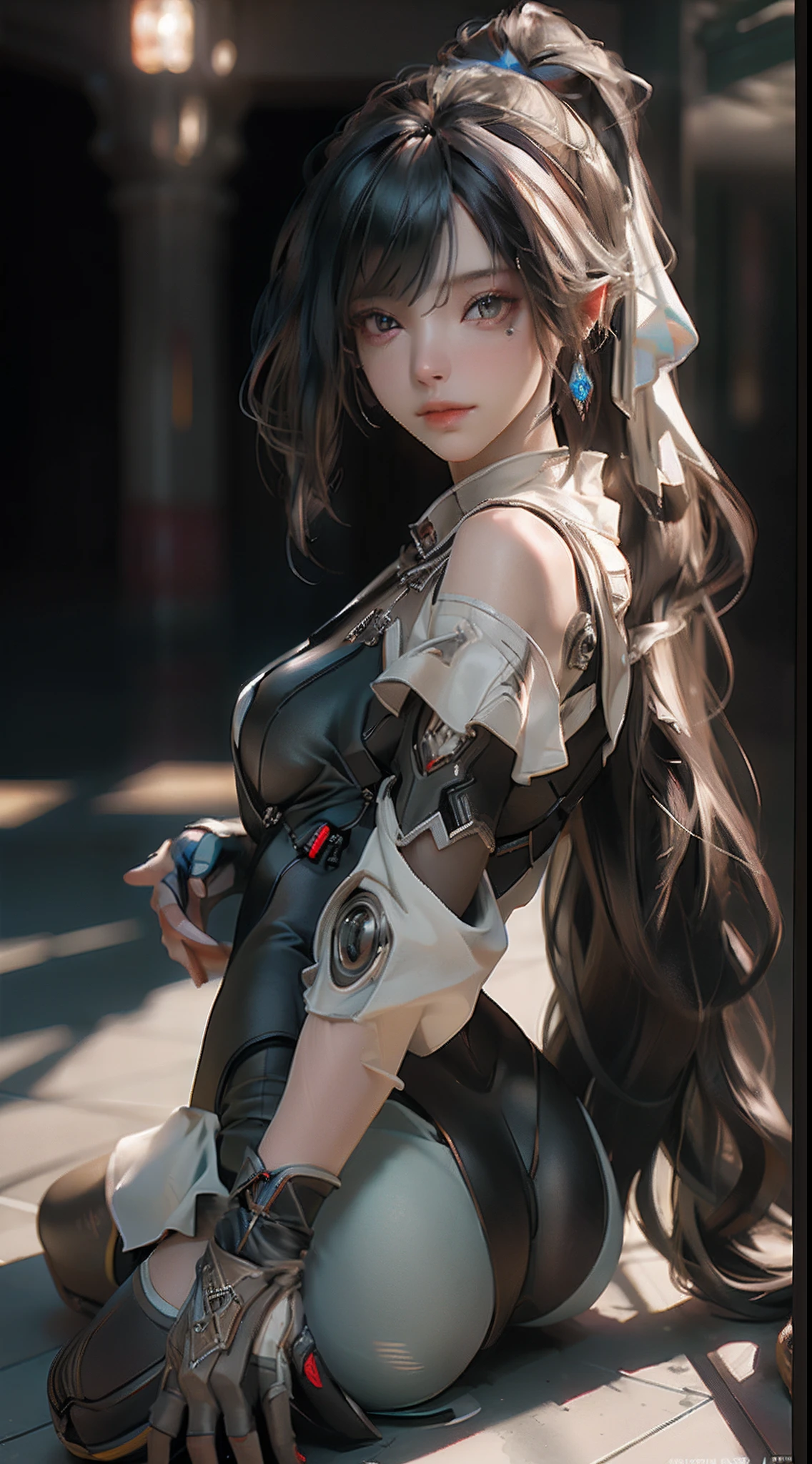 ((Best quality)), ((masterpiece)), (detailed:1.4), 3D, an image of a beautiful cyberpunk female,HDR (High Dynamic Range),Ray Tracing,NVIDIA RTX,Super-Resolution,Unreal 5,Subsurface scattering,PBR Texturing,Post-processing,Anisotropic Filtering,Depth-of-field,Maximum clarity and sharpness,Multi-layered textures,Albedo and Specular maps,Surface shading,Accurate simulation of light-material interaction,Perfect proportions,Octane Render,Two-tone lighting,Wide aperture,Low ISO,White balance,Rule of thirds,8K RAW,