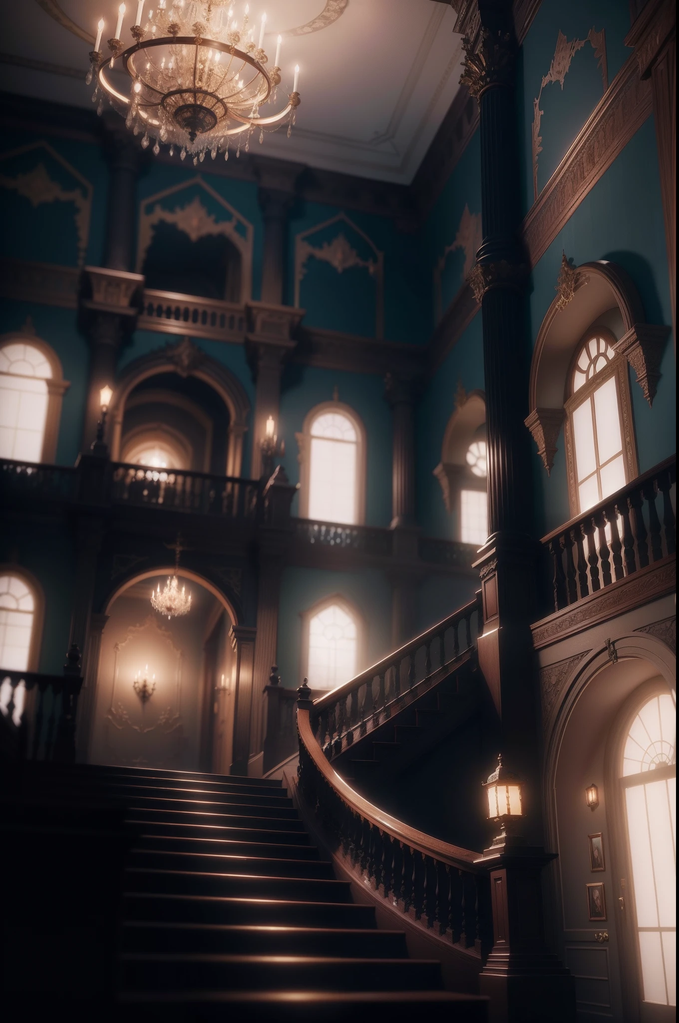 Dark and terrible mansion. Western-style carpets and chandeliers. ultra-detailliert. anime image. by makoto shinkai, anime art wallpaper 4k, anime art wallpaper 4k, Anime art wallpaper 8k, anime wallpaper 4k, anime wallpaper 4k, 4K Anime Wallpapers, Anime Sky, amazing wallpapers, anime backgrounds, Anime Background Art