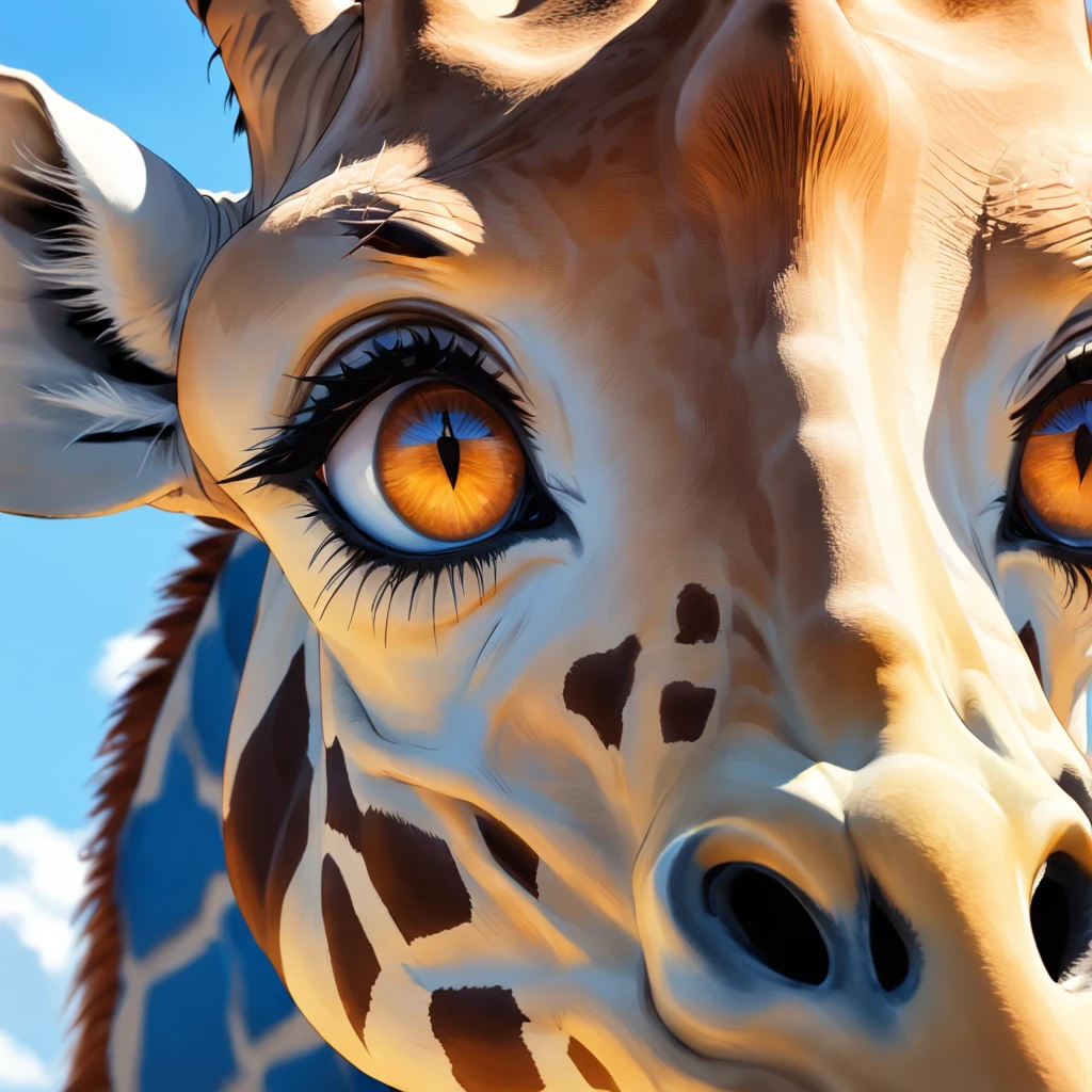 Giraffe eyes, Get some sunshine.