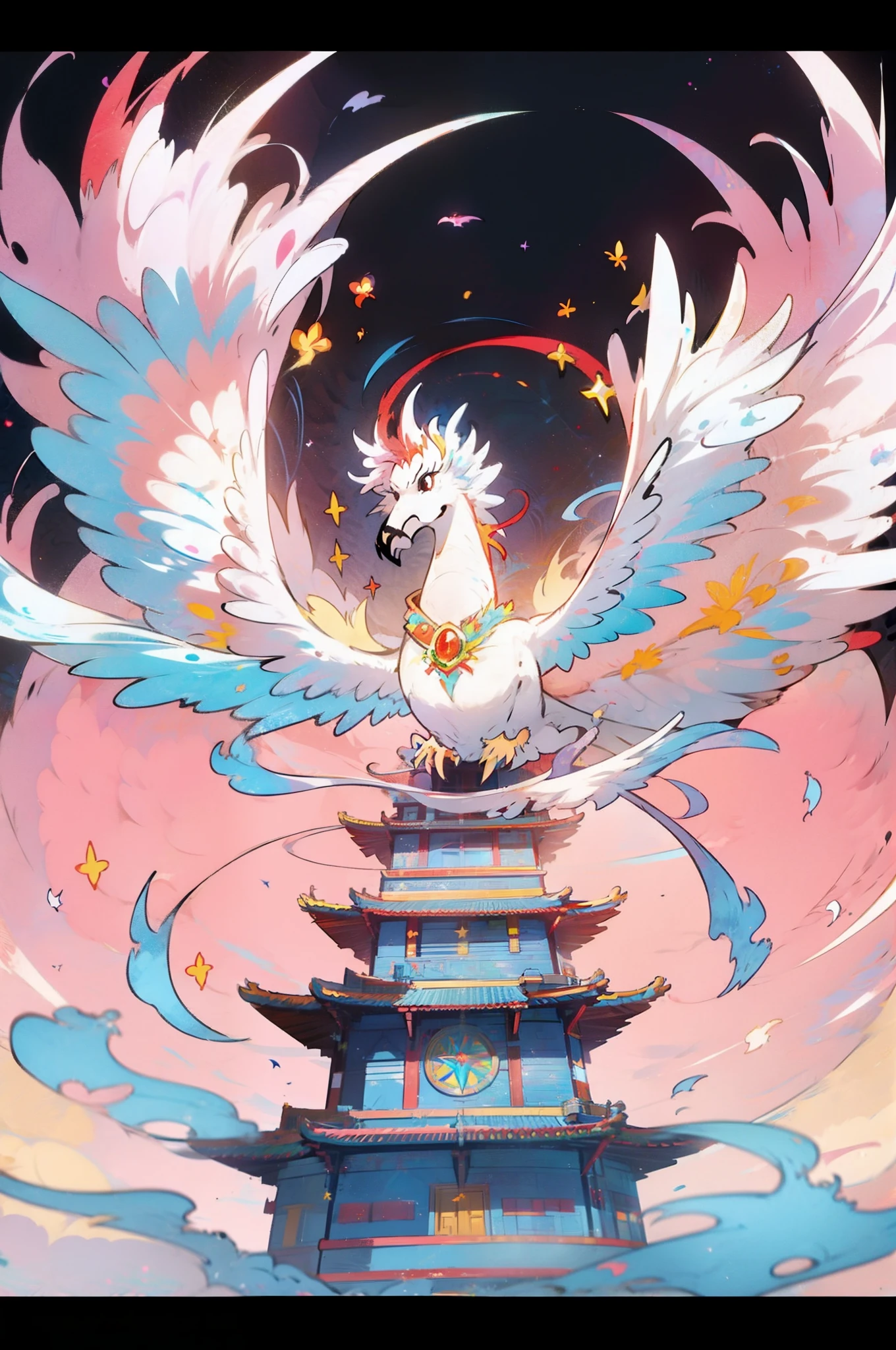 Colorful Phoenix Divine Bird Tower