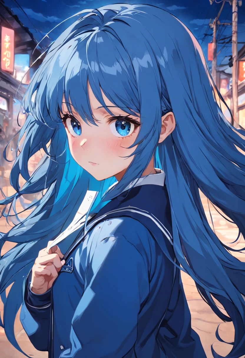 ((frenda_Seivelun)), altamente detalhado, loira, cabelo ondulado, boina feminina, olhos azuis, 15 anos, school_uniform blue