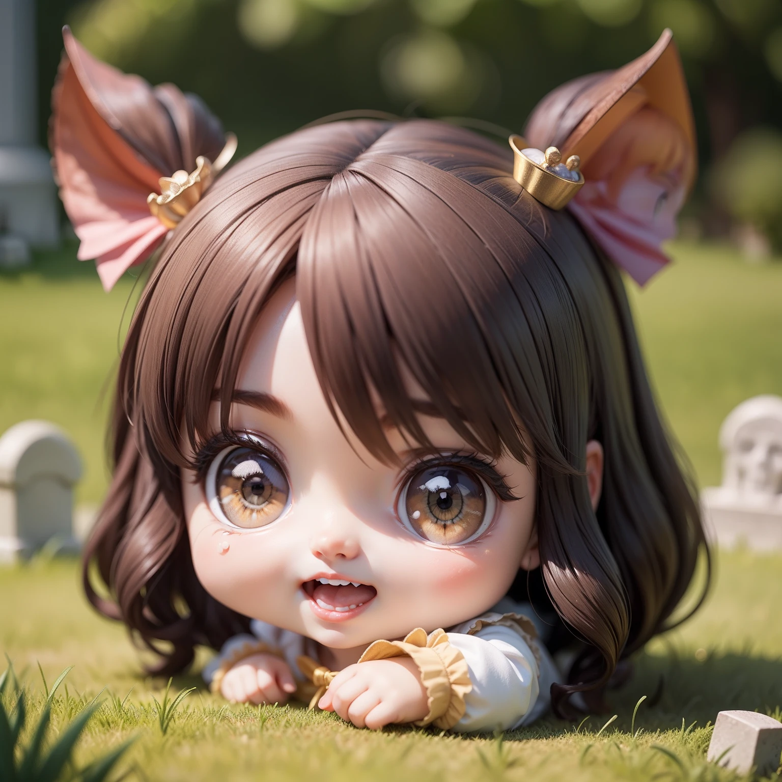 whaite hair, Kizi, Cute , 8k, super detail, beast ear, binding, Stick out your tongue