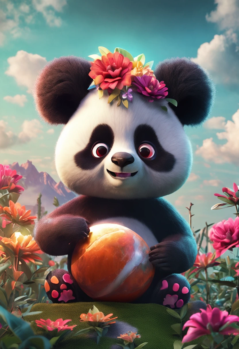 Create a panda with the letter M
