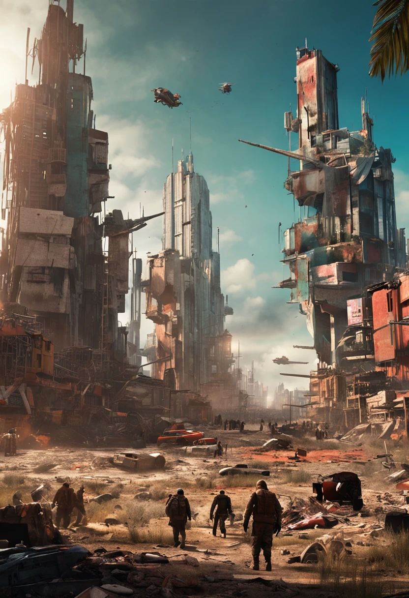 I hope to create a worldview in which human pollution leads to the weakening of the world。In this scene，A future world can be envisioned，Due to the overexploitation of resources by humans、Factors such as large-scale industrialization and environmental damage，As a result, the global environment is deteriorating day by day。
