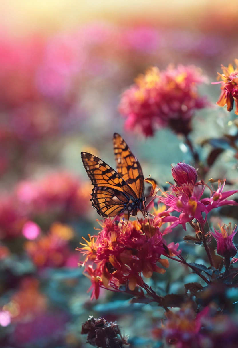 the night,Glowing florets,butterflys
