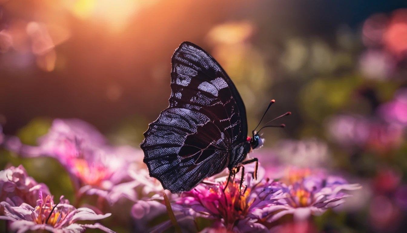 the night,Glowing florets,butterflys