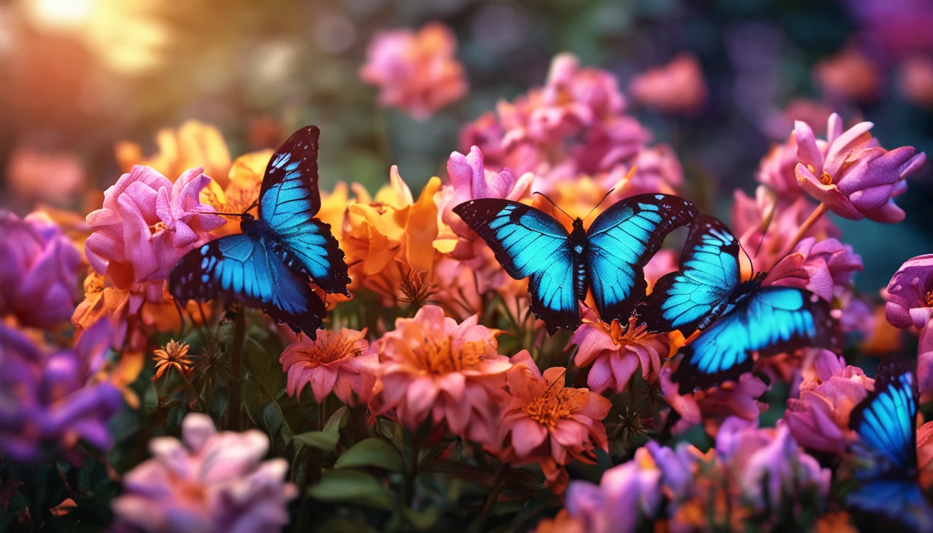 Many butterflies