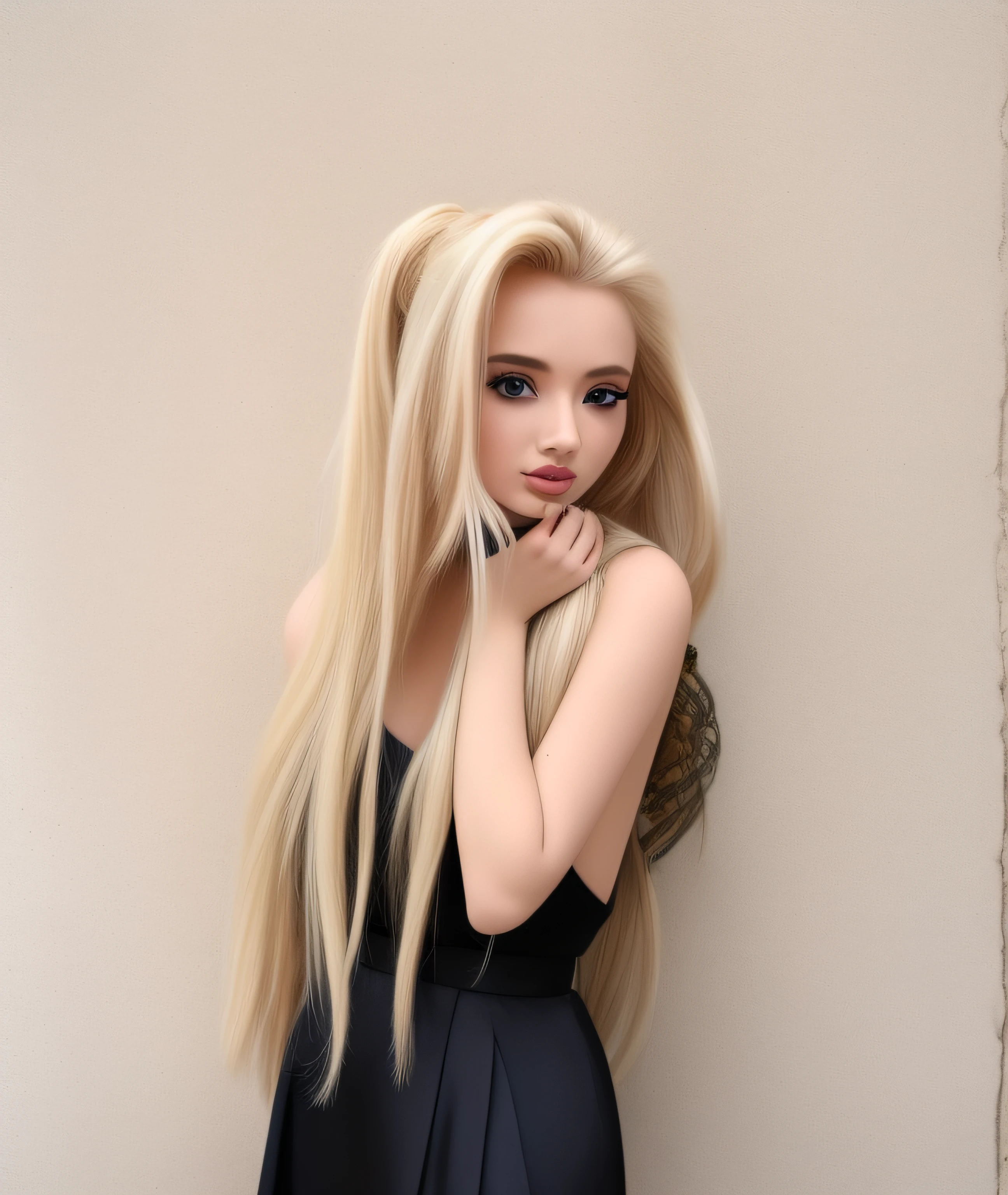 blond woman with long hair posing in front of a wall, portrait of kim petras, sydney sweeney, portrait sophie mudd, anna nikonova aka newmilky, viktoria gavrilenko, dasha taran, yelena belova, olga buzova, valentina remenar, anastasia ovchinnikova, photo of a model, by Eva Frankfurther