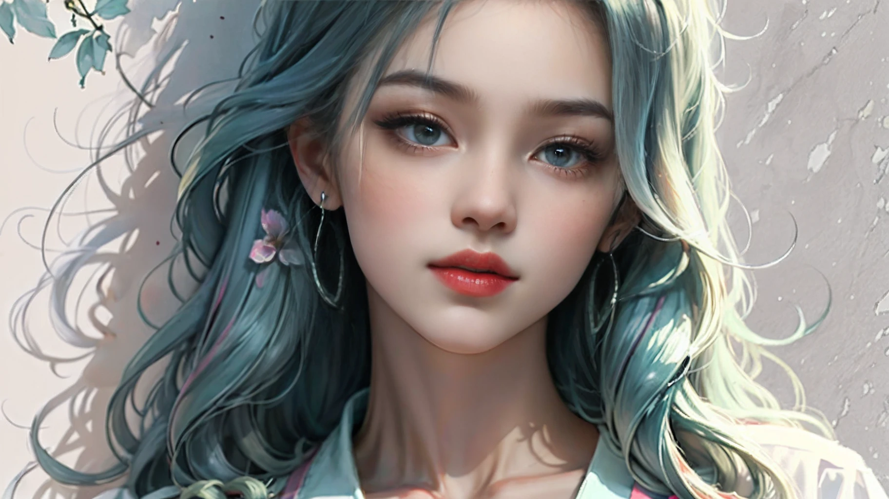 Beautiful girl,hyper realisitc,The best light and shadow,Cool colors predominate,fanciful,Illustration wallpaper