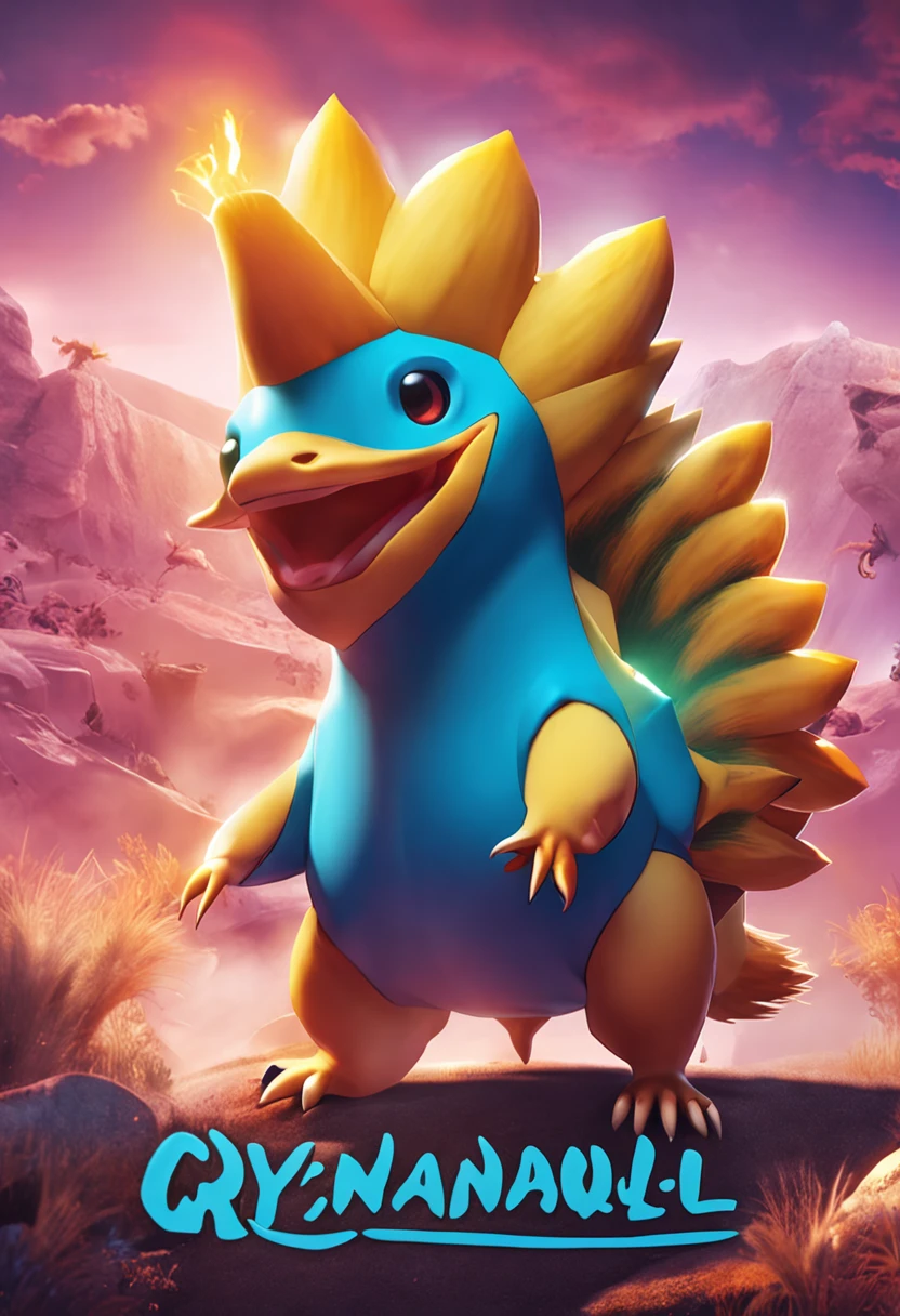 cyndaquil con llamas azules y lentes de sol