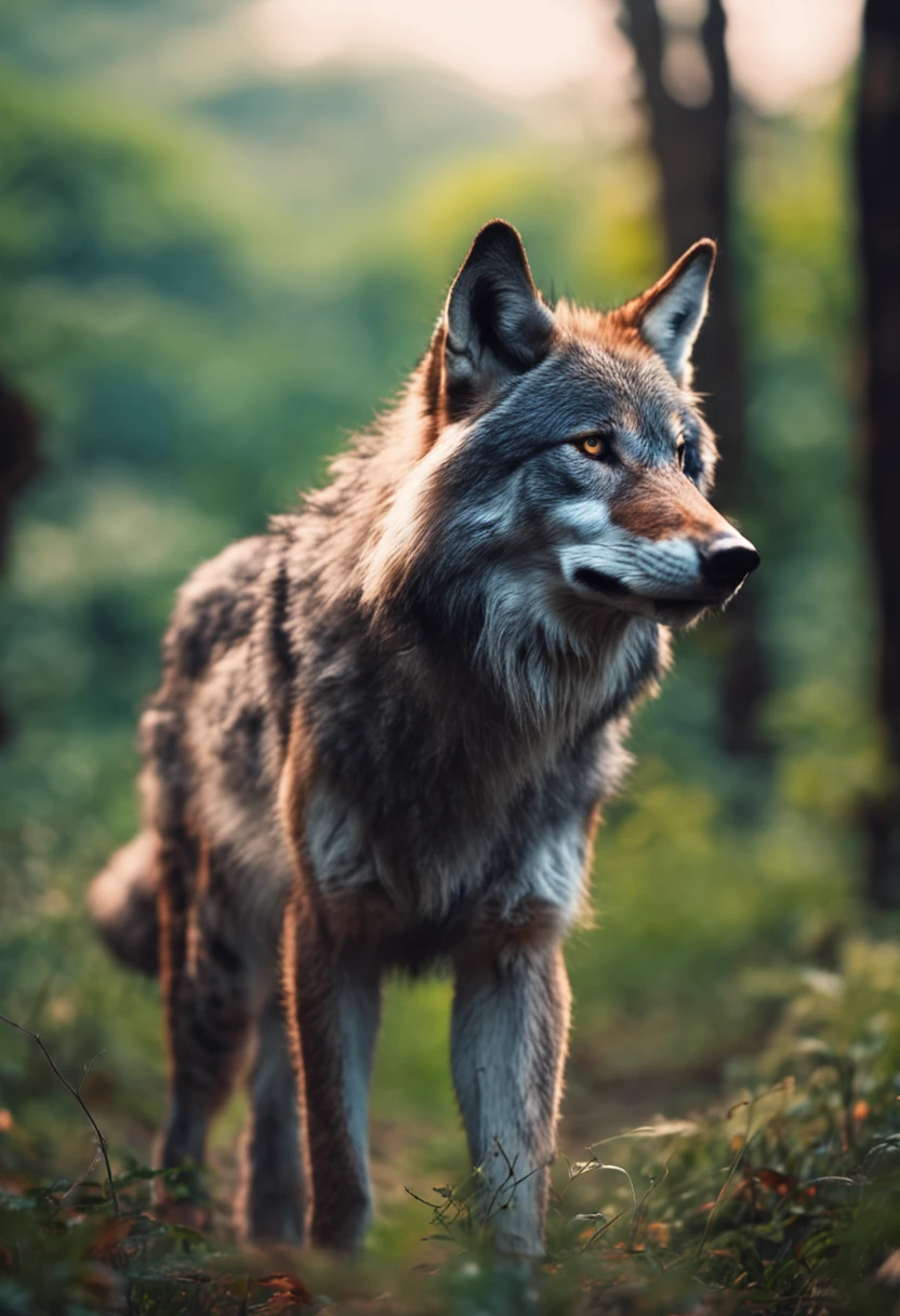 A furry one,Walking upright,Blue wolf