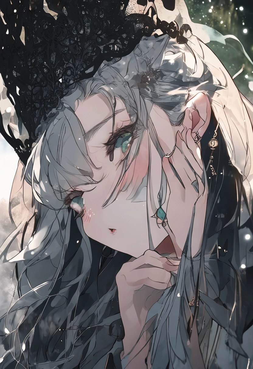 She was barefoot,Exposed ankles,Snow white as jade,Flawless。
A dark veil covered her face,Only a pair of star-like eyes are exposed,Willow eyebrows like spring water,Long hair like a waterfall,A smile is full of charm。