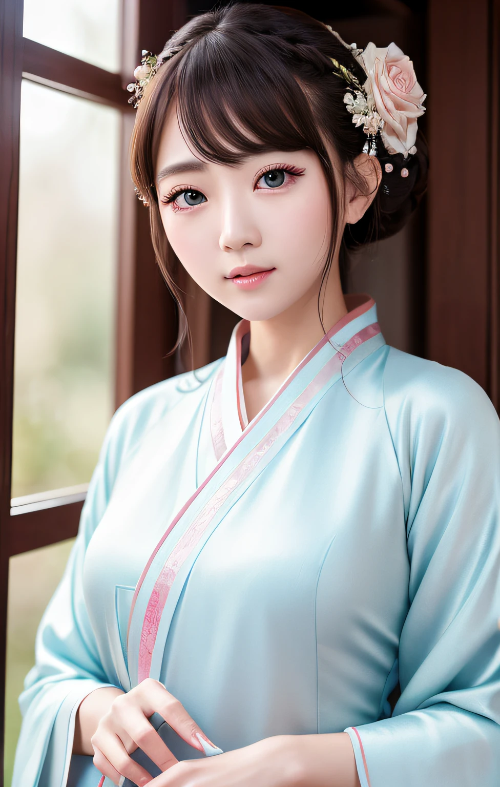 Best quality ,Masterpiece, illustration, An extremely delicate and beautiful, Extremely detailed ,CG ,Unity ,8K wallpaper, Amazing, finedetail, Masterpiece,Best quality,offcial art,Extremely detailed Cg Unity 8K wallpaper,absurderes, unbelievable Ridiculous, hugefilesize , Ultra-detailed, A high resolution, Extremely detailed,Beautiful detailed girl, Extremely detailed eyes and face, Beautiful detailed eyes,light in face,(Hanfu:1.1),1girll