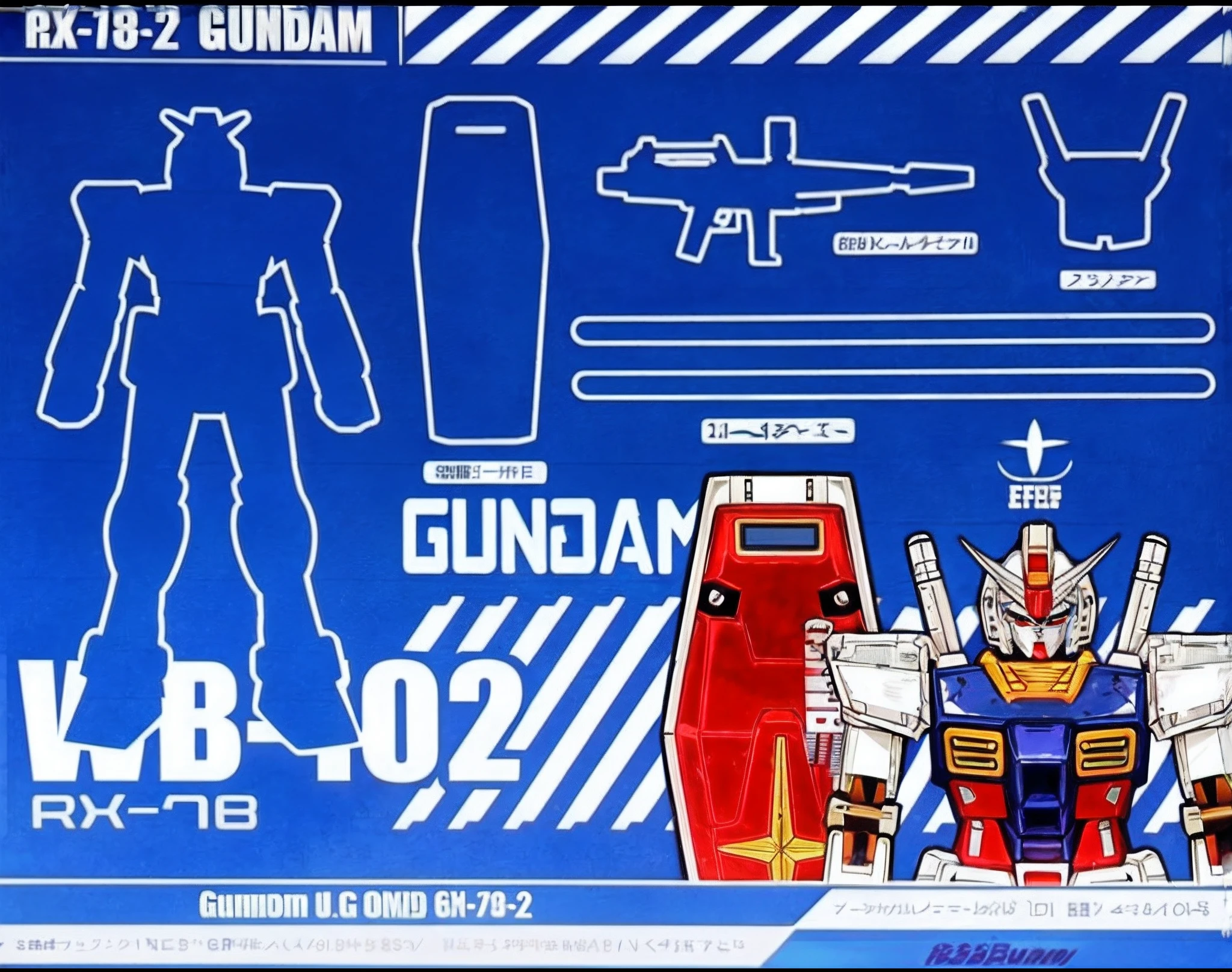 Close-up of toy character of robot holding gun, gundam, gundam box art, Gundam Robot, bandai box art, on a gundam, GUNPLA, gundam is windmill shaped, gundam style, bandai box art. Realistic, Mobile Suit Gundam, Gundam armor, bandai, Mobile Suit, gundam head, Extreme Gundam, a mcdonalds gundam, detailled image