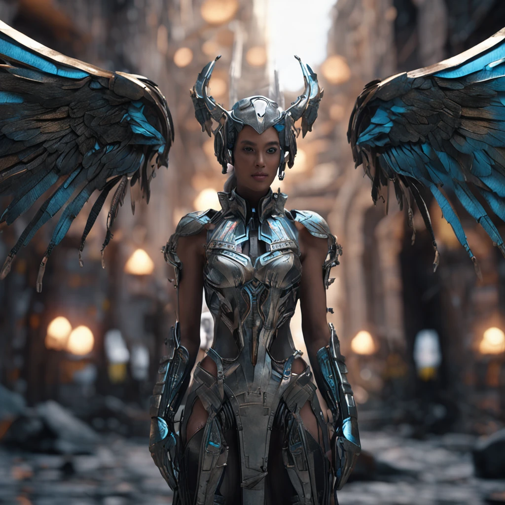 High detail RAW color Photo of a stone statue of 1girl, glowing rune stones ,Stonehenge, black sclera, horns, bat like wings, orange tone medieval, (Highest quality:1.3), cinematic shot, masterpiece, (sharp focus:1.5), (photorealistic:1.3), detailed background, high contrast, dark analog style, volumetric lighting, intricate details, UHD, film grains, complex 3d render ultra detailed of a beautiful porcelain profile woman android face, cyborg, robotic parts, 150 mm, beautiful studio soft light, rim light, vibrant details, luxurious cyberpunk, lace, hyperrealistic, anatomical, facial muscles, cable electric wires, microchip, elegant, beautiful background, octane render, H. R. Giger style, 8k, best quality, masterpiece, illustration, an extremely delicate and beautiful, extremely detailed ,CG ,unity ,wallpaper, (realistic, photo-realistic:1.37),Amazing, finely detail, masterpiece, best quality, official art, extremely detailed CG unity 8k wallpaper, robot, silver helmet, full body, (ruined city:1.1), (demolished:1.2) (skyscrapers:1.1) rubble