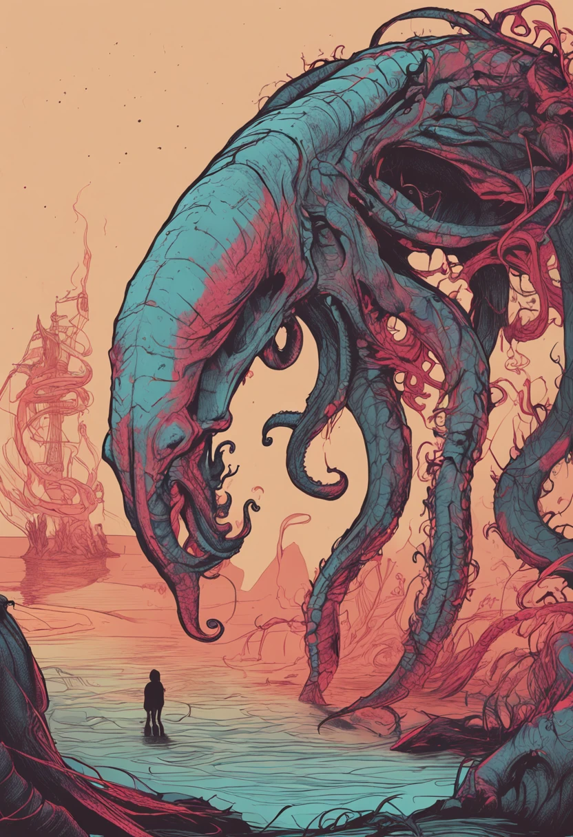 A girl lost her body,Blood flowed from the wound,Countless tentacles were born under the neck