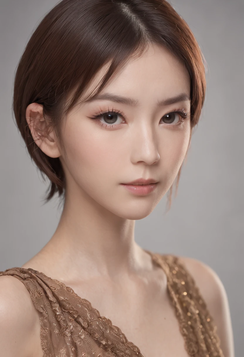 japanes、drooing eyes、Short hairstyle、Tall slender girl、
