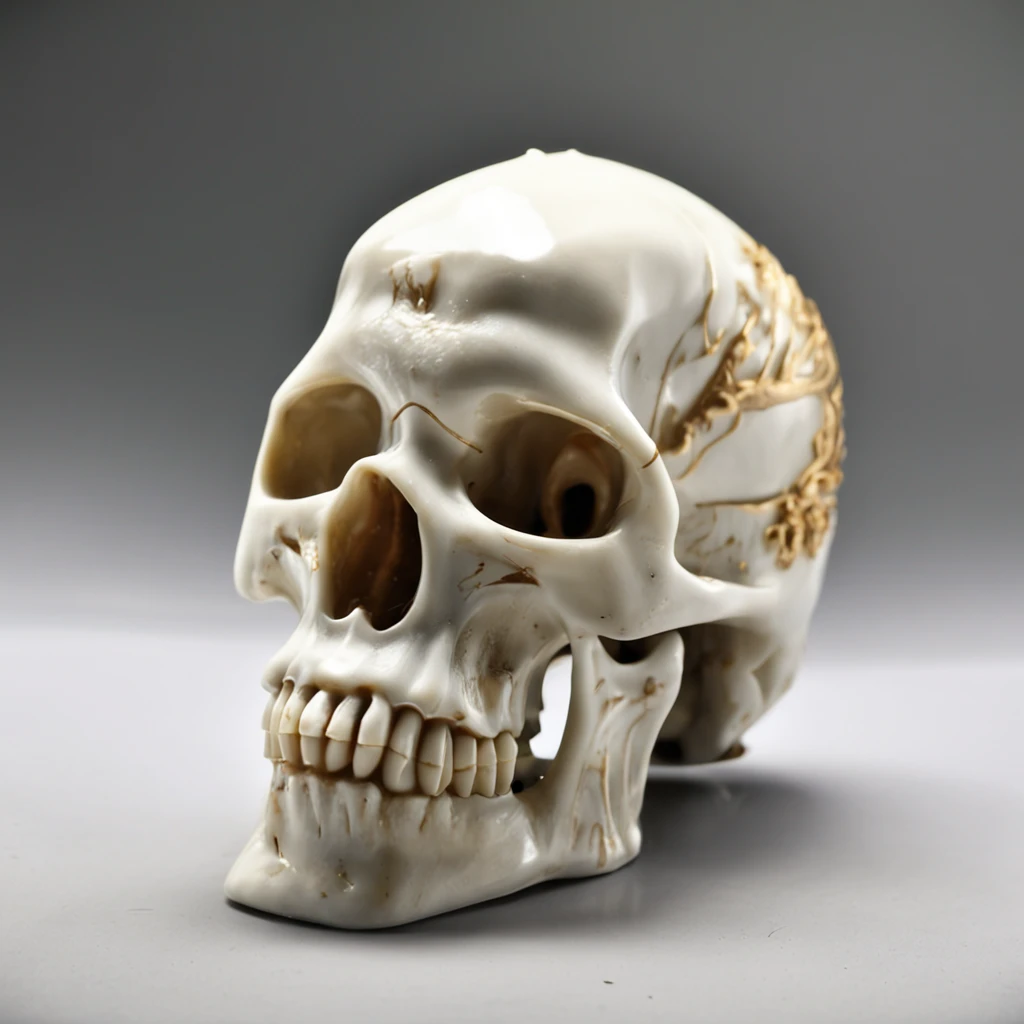IvoryGoldAI porcelain skull