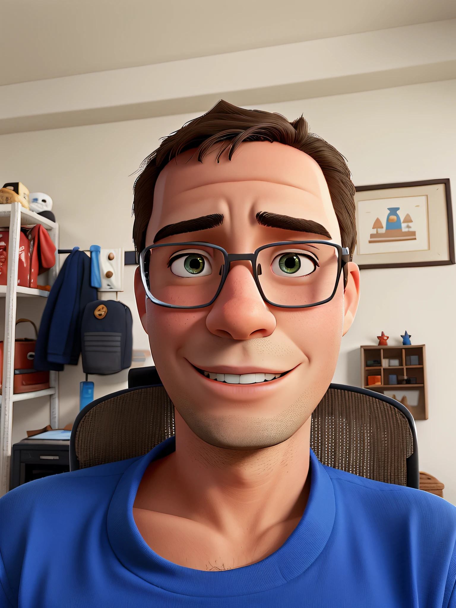 of a guy，Disney  style，Headshot
