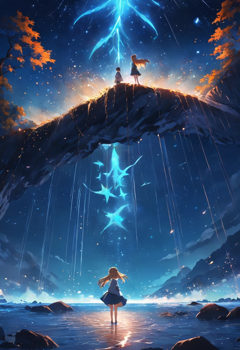 A river of stars hangs overhead,The sea of stars falls at your feet