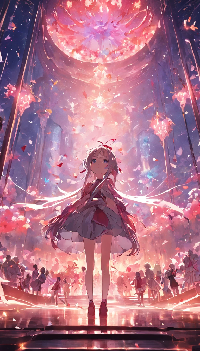 tmasterpiece,Best quality at best,1个Giant Breast Girl,teens girl,独奏,Glass flower room,Singing birds in the middle of the night