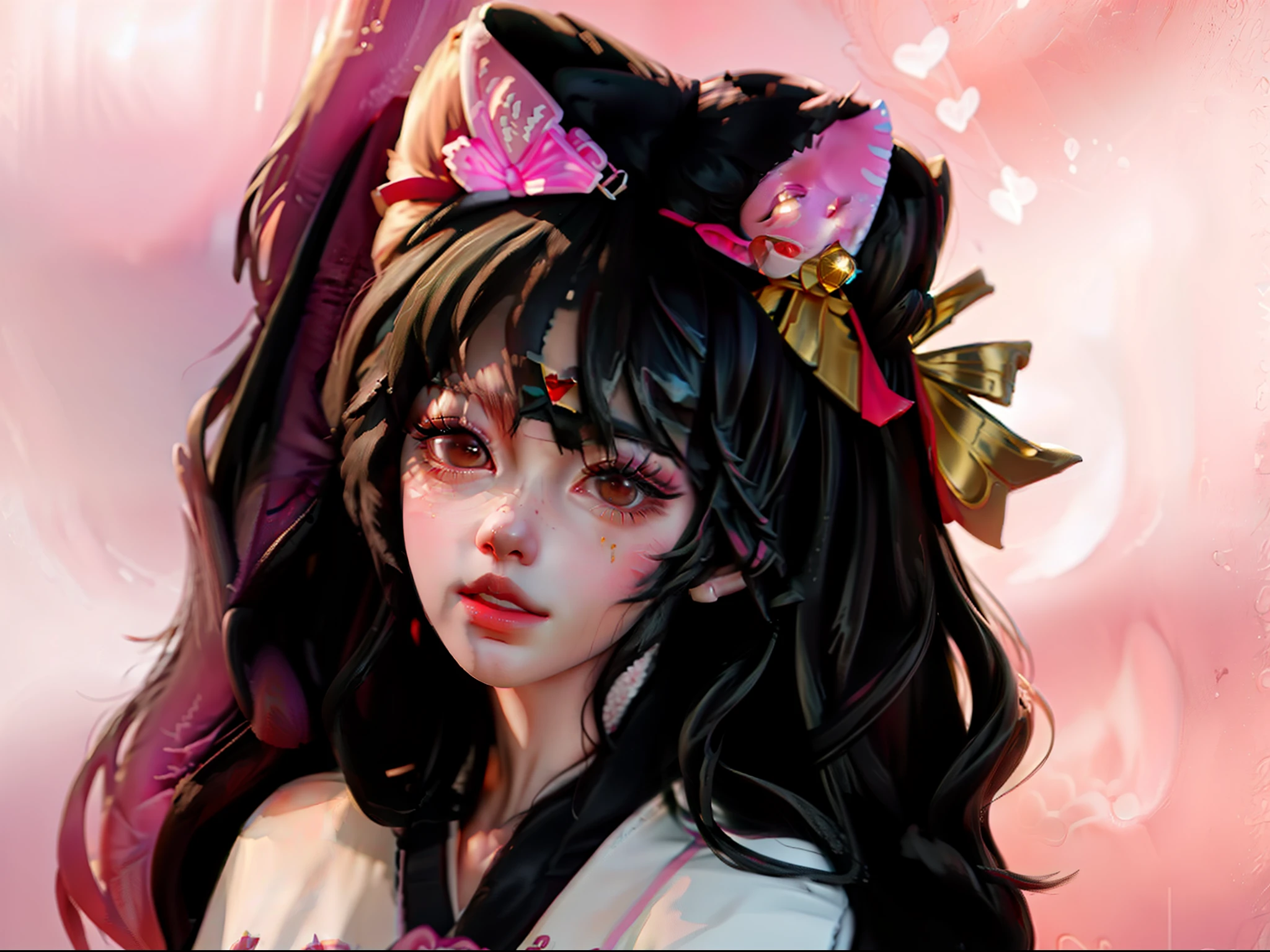 Anime girl with long black hair and red bow, Anime style portrait, anime art style, Anime girl, An anime girl, Cute anime girl, Kawaii realistic portrait, High Quality Anime Art Style, anime moe art style, realistic anime artstyle, portrait anime girl, Digital anime illustration, pretty anime girl, (Anime girl), Portrait of an anime girl