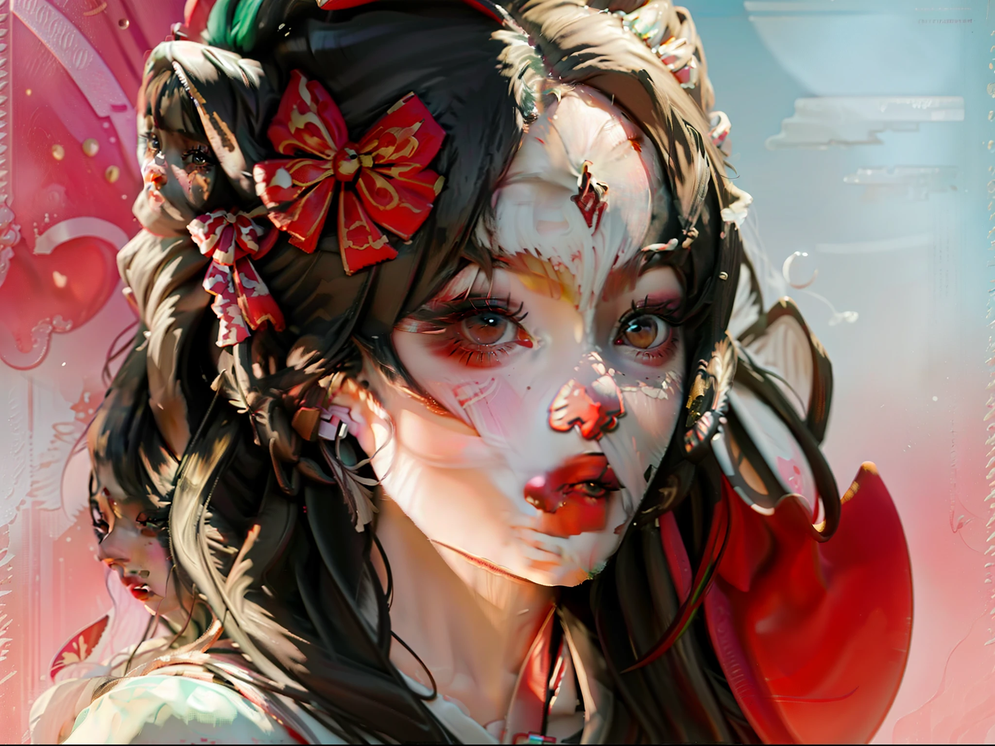 Anime girl with long black hair and red bow, Anime style portrait, anime art style, Anime girl, An anime girl, Cute anime girl, Kawaii realistic portrait, High Quality Anime Art Style, anime moe art style, realistic anime artstyle, portrait anime girl, Digital anime illustration, pretty anime girl, (Anime girl), Portrait of an anime girl