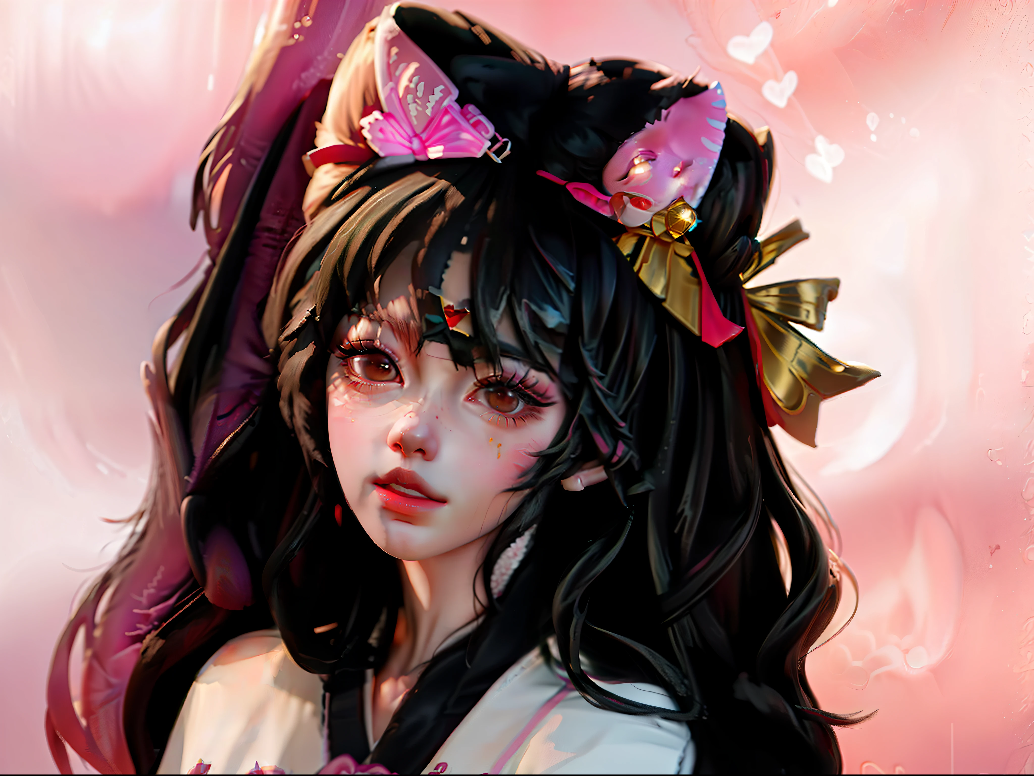 Anime girl with long black hair and red bow, Anime style portrait, anime art style, Anime girl, An anime girl, Cute anime girl, Kawaii realistic portrait, High Quality Anime Art Style, anime moe art style, realistic anime artstyle, portrait anime girl, Digital anime illustration, pretty anime girl, (Anime girl), Portrait of an anime girl