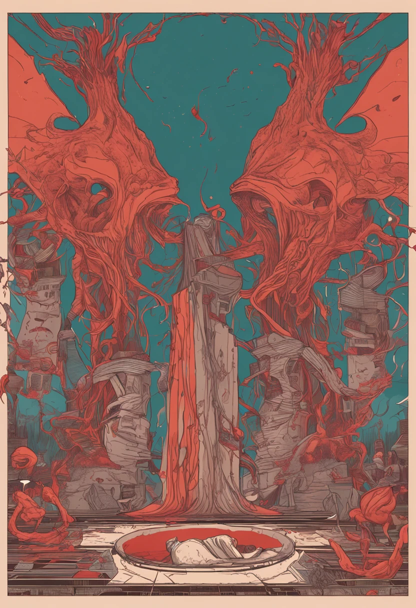 A girl lost her body,Blood flowed from the wound,Countless tentacles were born under the neck