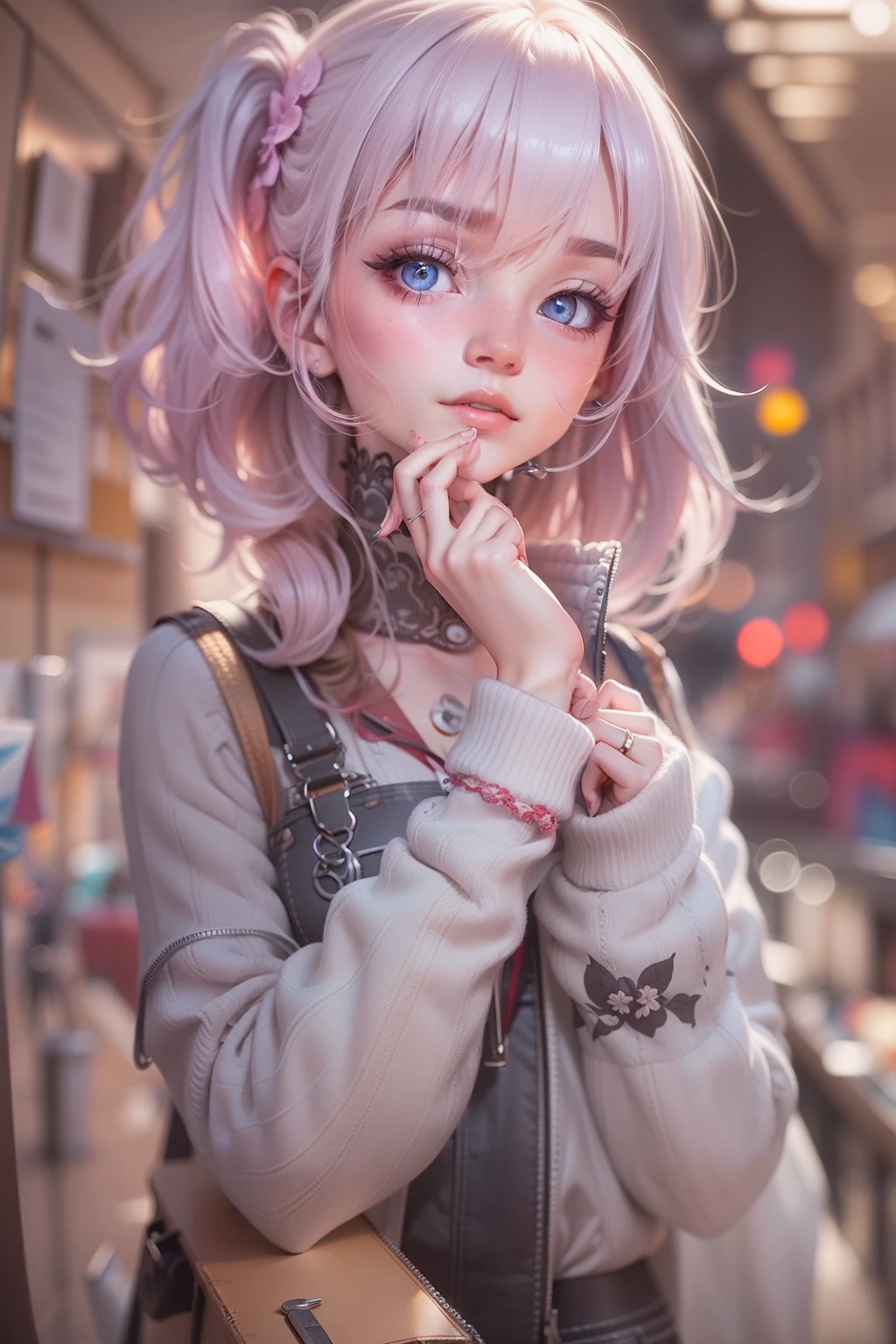 1980s、animesque、girl with、trending on artstationh、Rachel Walker、