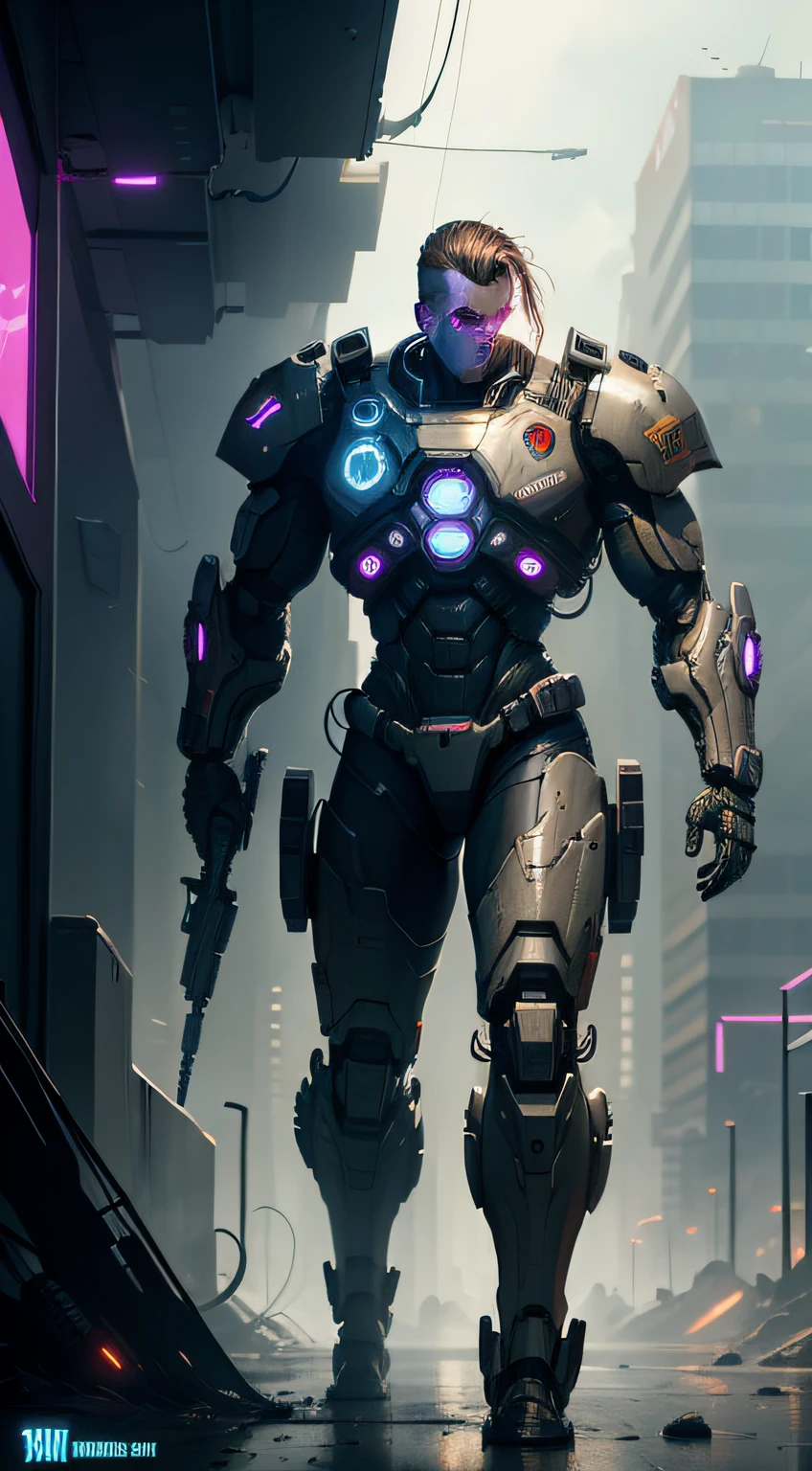 (poster for)Cyberpunk mech combat