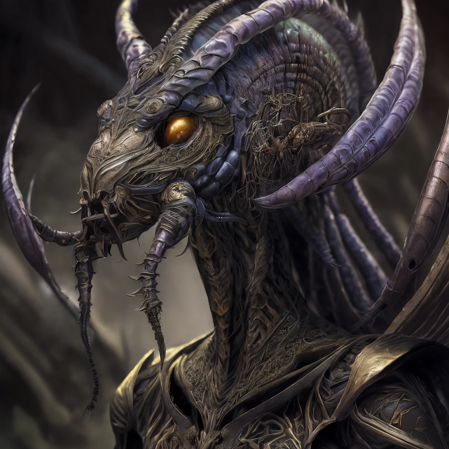 A woman born as a combination of insect and human，The queen who rules the entire Zerg ，full bodyesbian，Xenomorphs，Poisonous scorpions， trending on artstration， Clear focus， studio photoshoot， complexdetails， highly  detailed， Detailed eyes， illustratio， highly  detailed， Sharp focus， A digital rendering， professinal， 4K