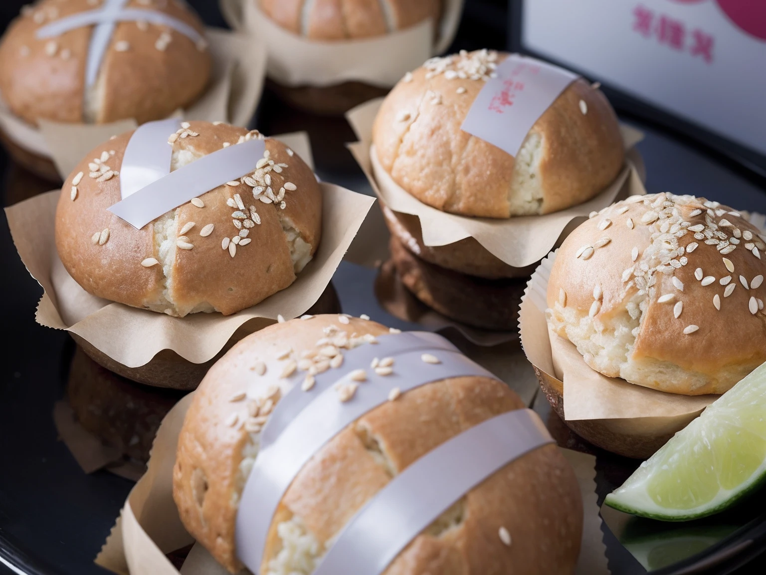 Commercial images, luscious with sesame seeds, Cantonese snack wife cake, patisserie, Creative poster